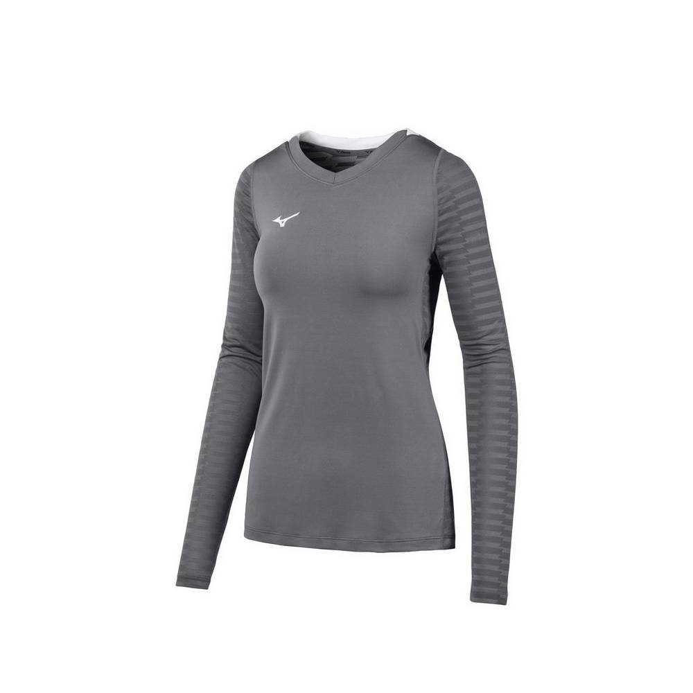 Maglia Mizuno United Long Sleeve Donna - Grigie - 25908-DYGS